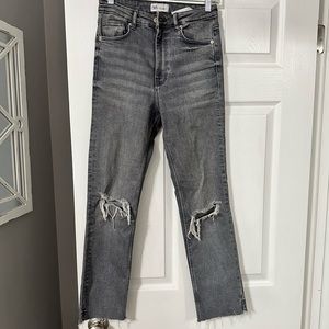 Zara hi rise slim fit split leg jeans